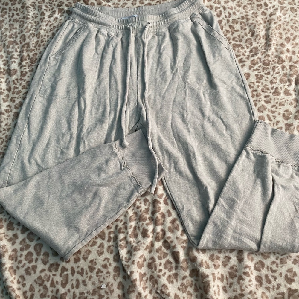 Grey Relaxed Fit Pajama Pants with Elastic Waistband